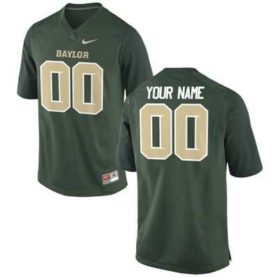 Mens Baylor Bears Customized Replica Football Jersey - 2015 Green->customized ncaa jersey->Custom Jersey